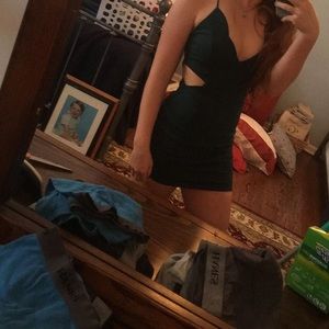 Green Cut Out Bodycon Dress